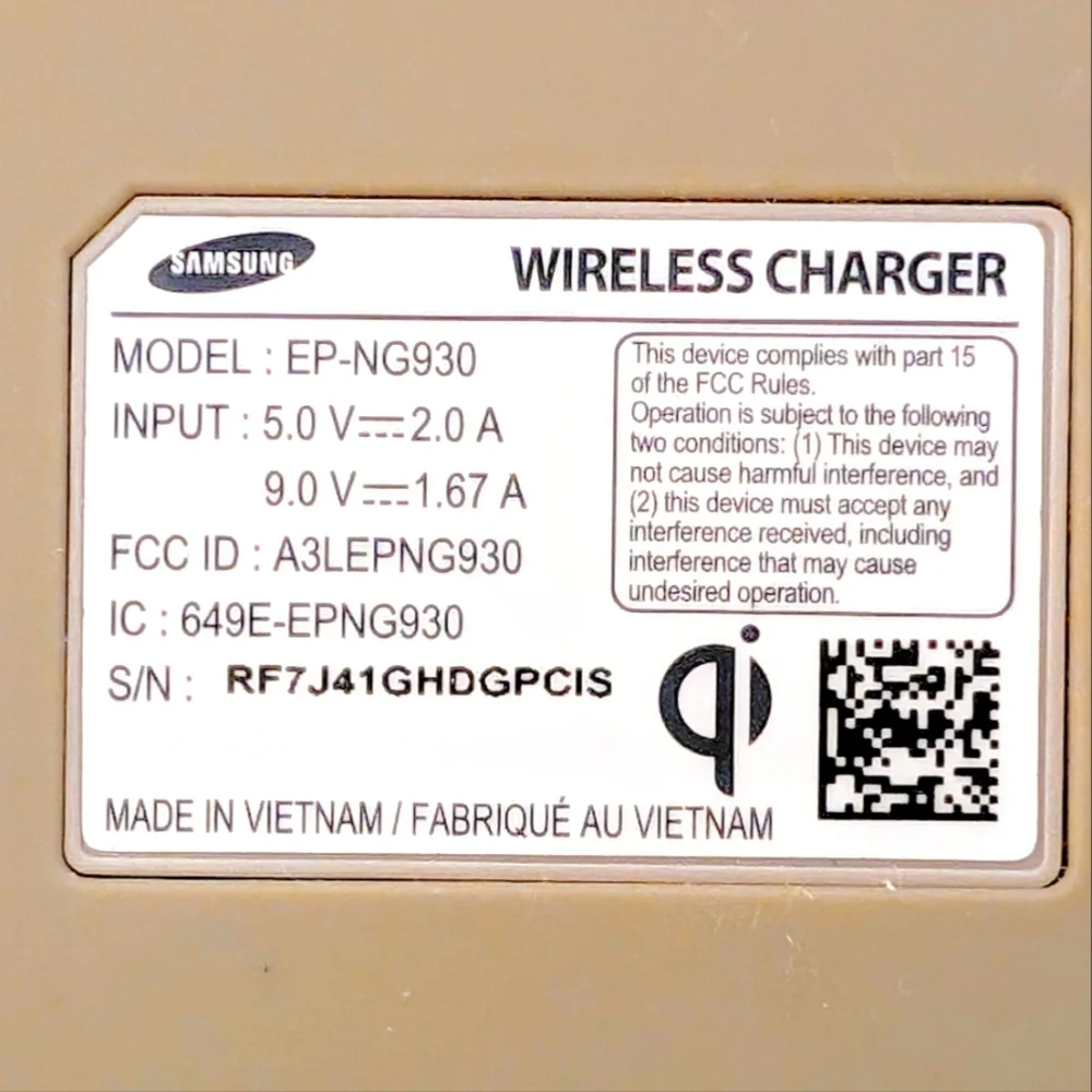 Samsung Wireless Fast Charger Model EP-NG930